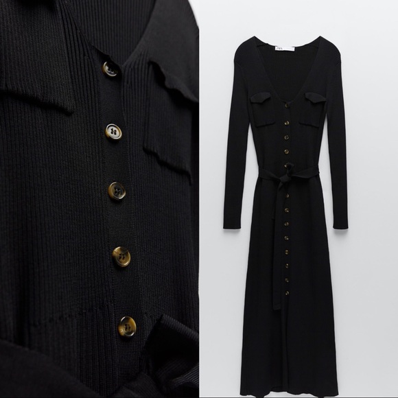 zara knit dress with pockets Zara | Dresses | Nwt Zara Knit Pocket Dress Black